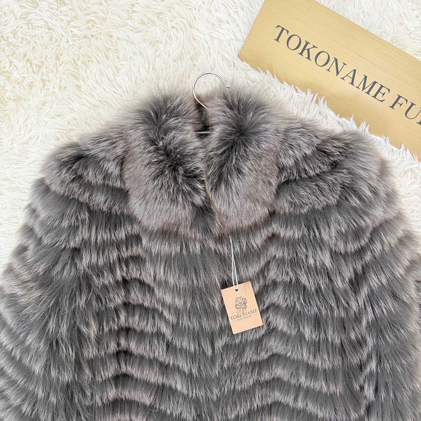 Blue Fox Ash Green Dyed Jacket Vintage Fur Japan