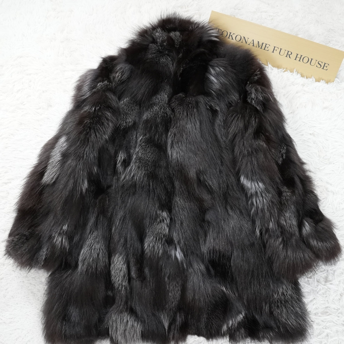 Dark Brown Dyed Silver Fox Fur Coat Italiya - Genuine Vintage Fur From Japan