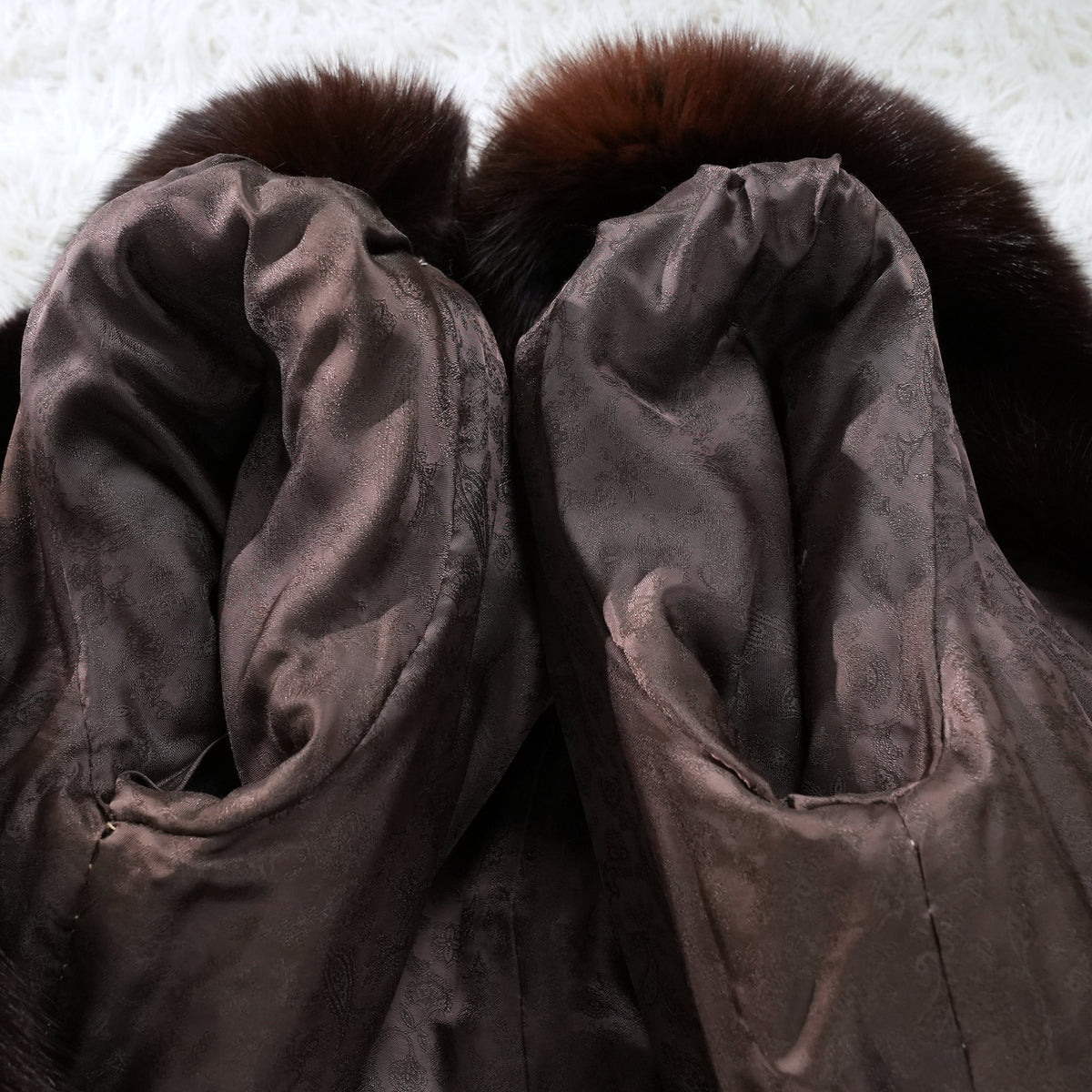 Dark Brown Dyed Fox Fur Coat Soft and Fluffy - Genuine Vintage Fur From Japan