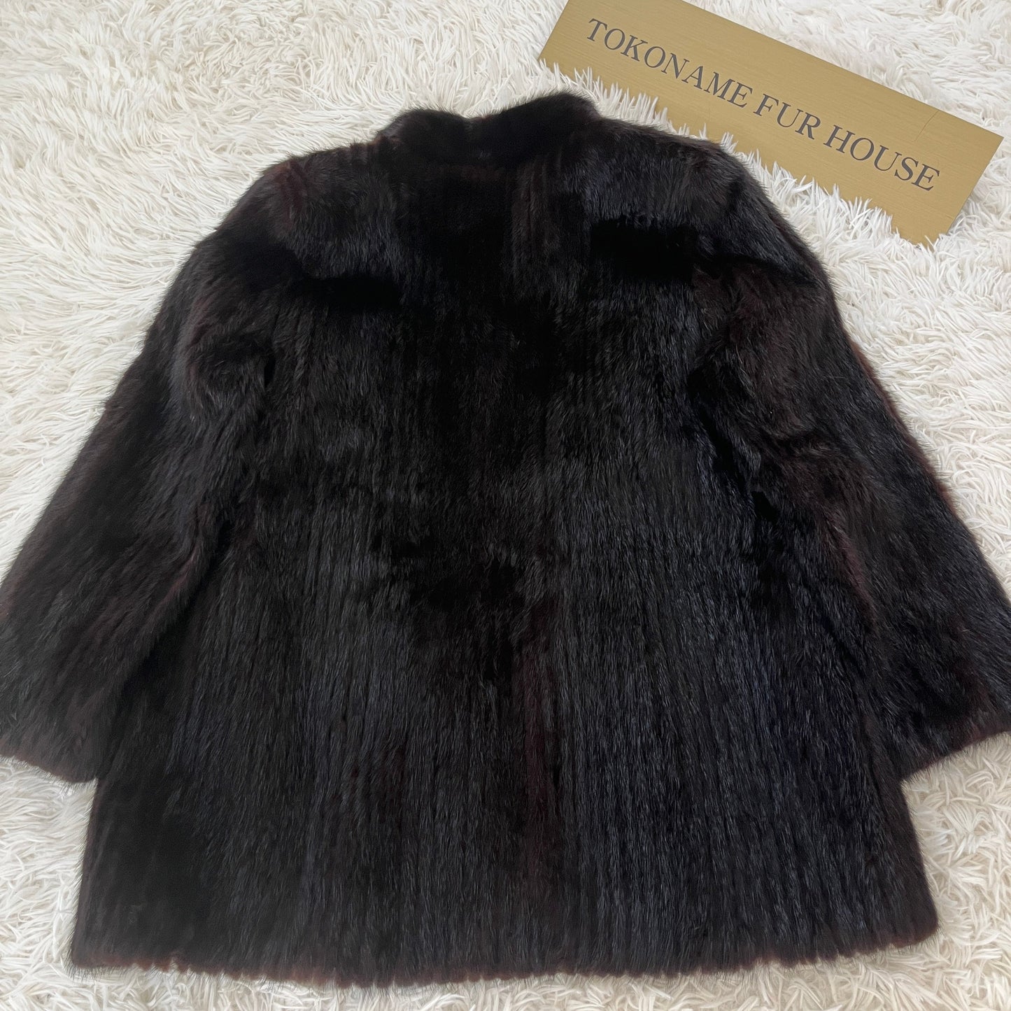 Dark Mink Jacket Stripe Cutting Vintage Fur From Japan