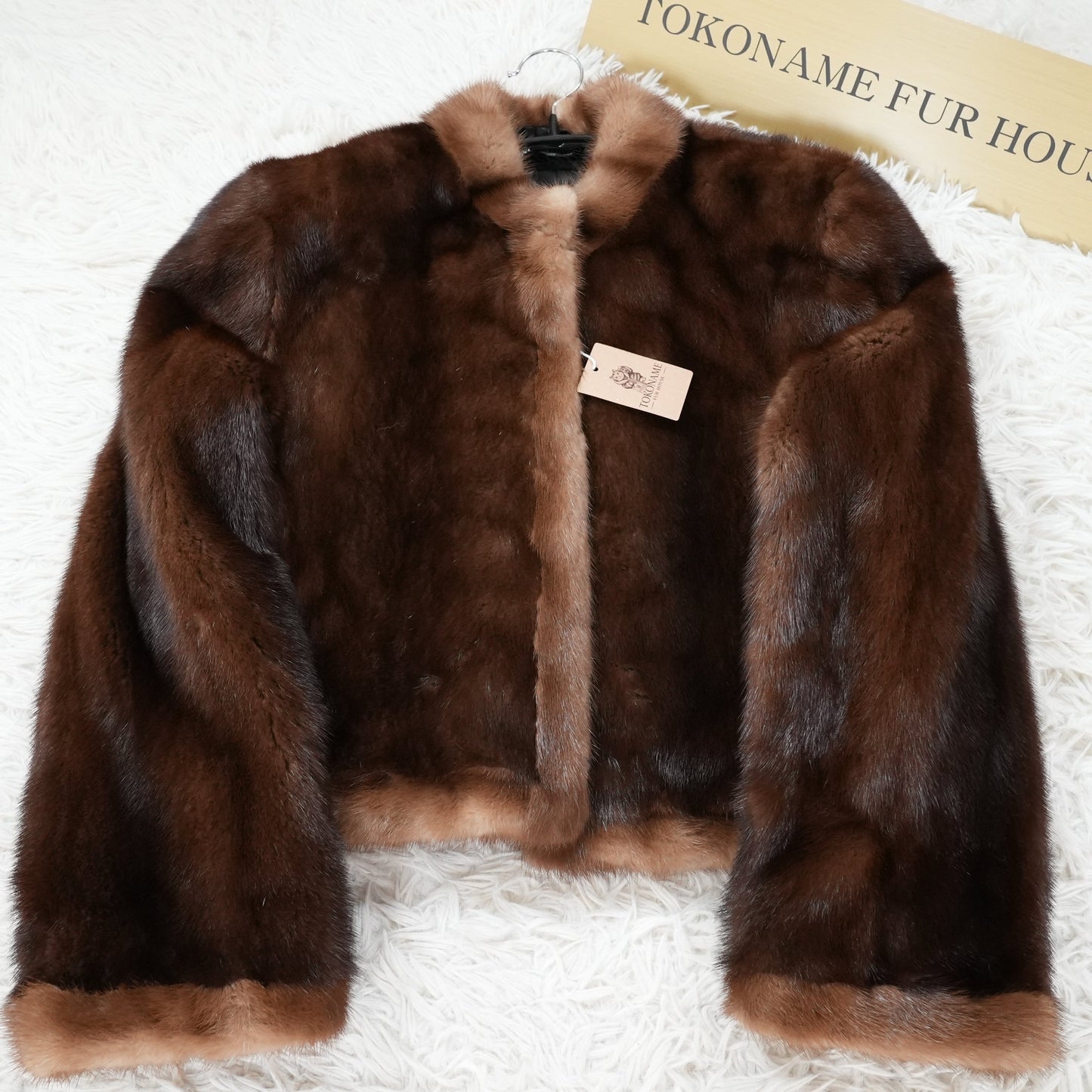 Dark Mink cropd Jacket SAGA MINK - Genuine Vintage Fur From Japan