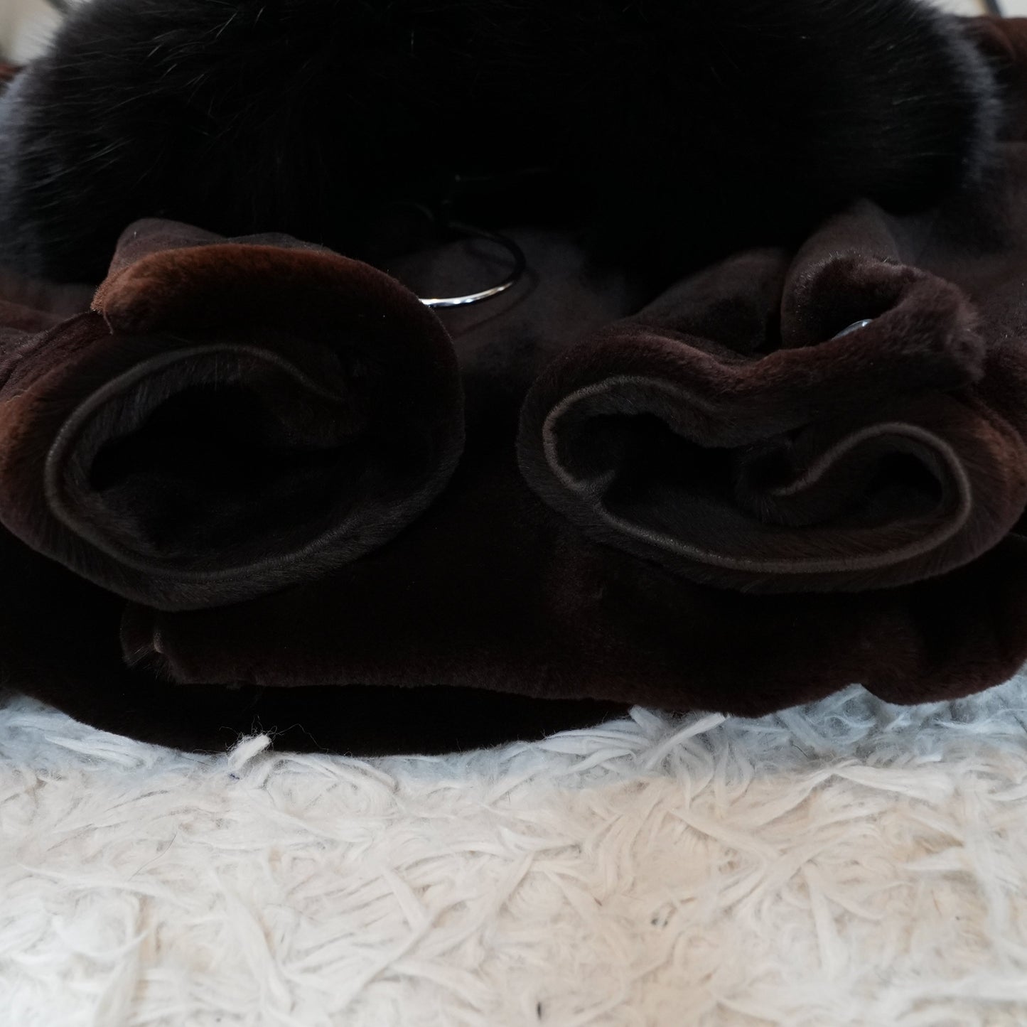 Men Shaved Mink and Fox Fur Trim Jacket - Genuine Vintage Fur From Japan