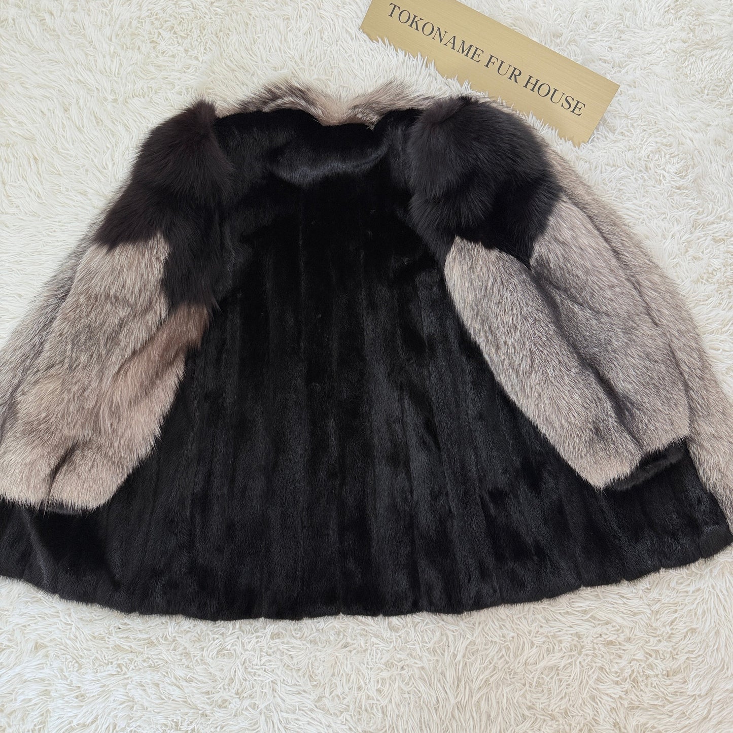 Mink and Silver Fox Fur Coat Vintage Fur Japan