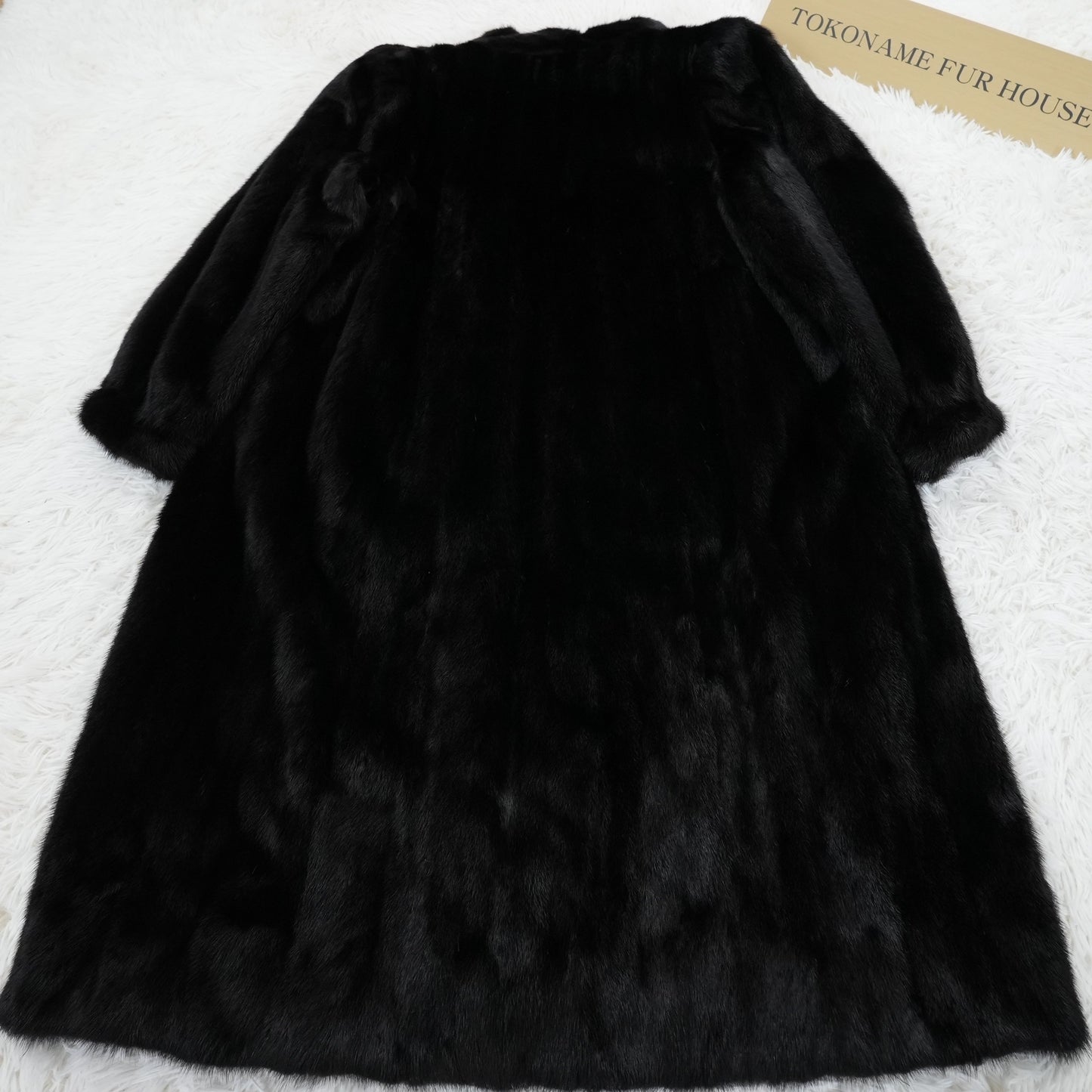 Dark Mink Long Coat Soft and Grossy SAGA MINK Genuine Vintage Fur Japan