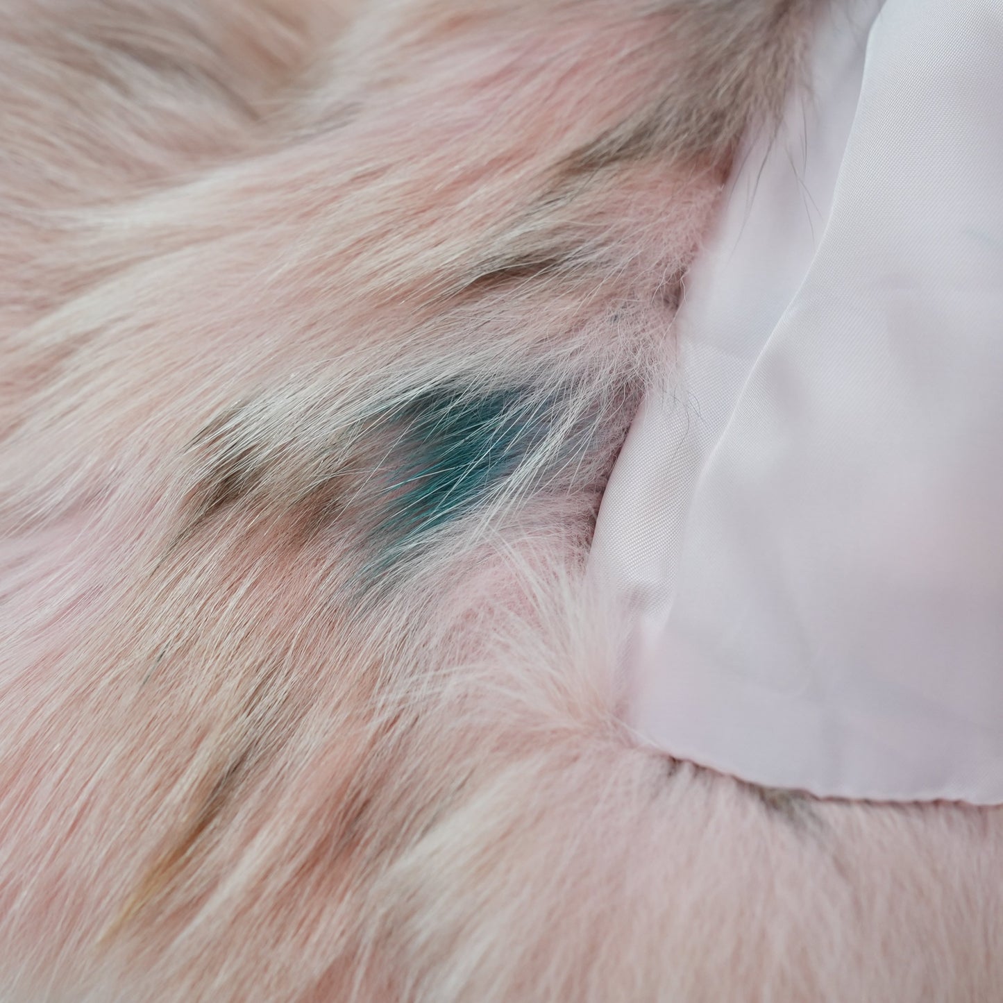 Pink Dyed Fox Fur Jacket - Genuine Vintage Fur From Japan