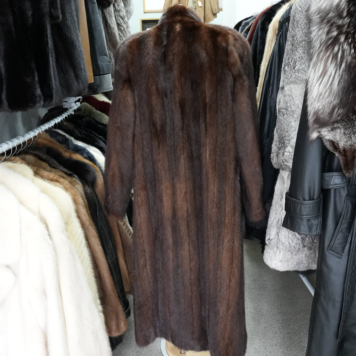 Dark Mink Very Long Coat - Genuine Vintage Fur From Japan