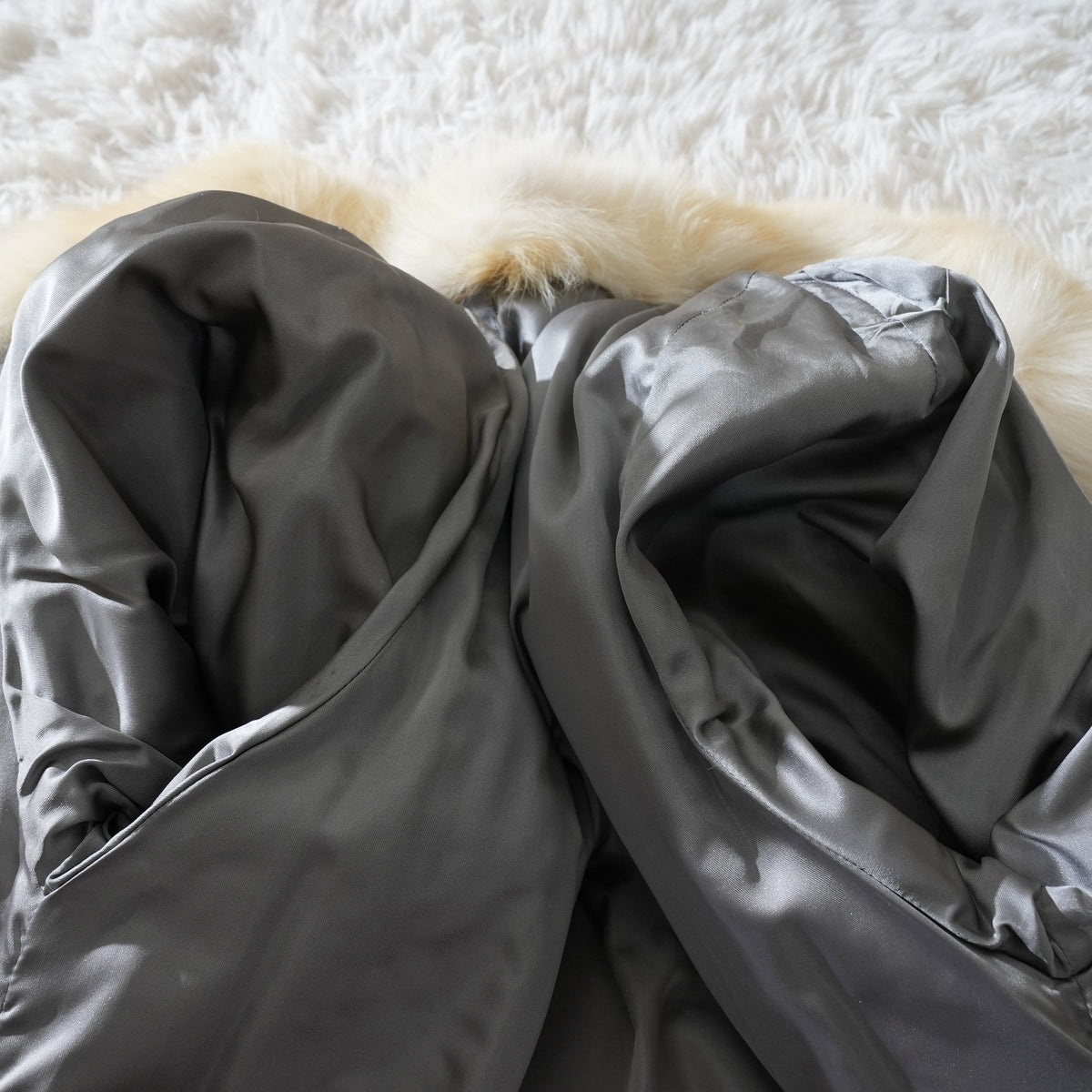 Shadow Fox and Silver Fox Stripe Design Coat Soft and Fluffy SAGA FOX