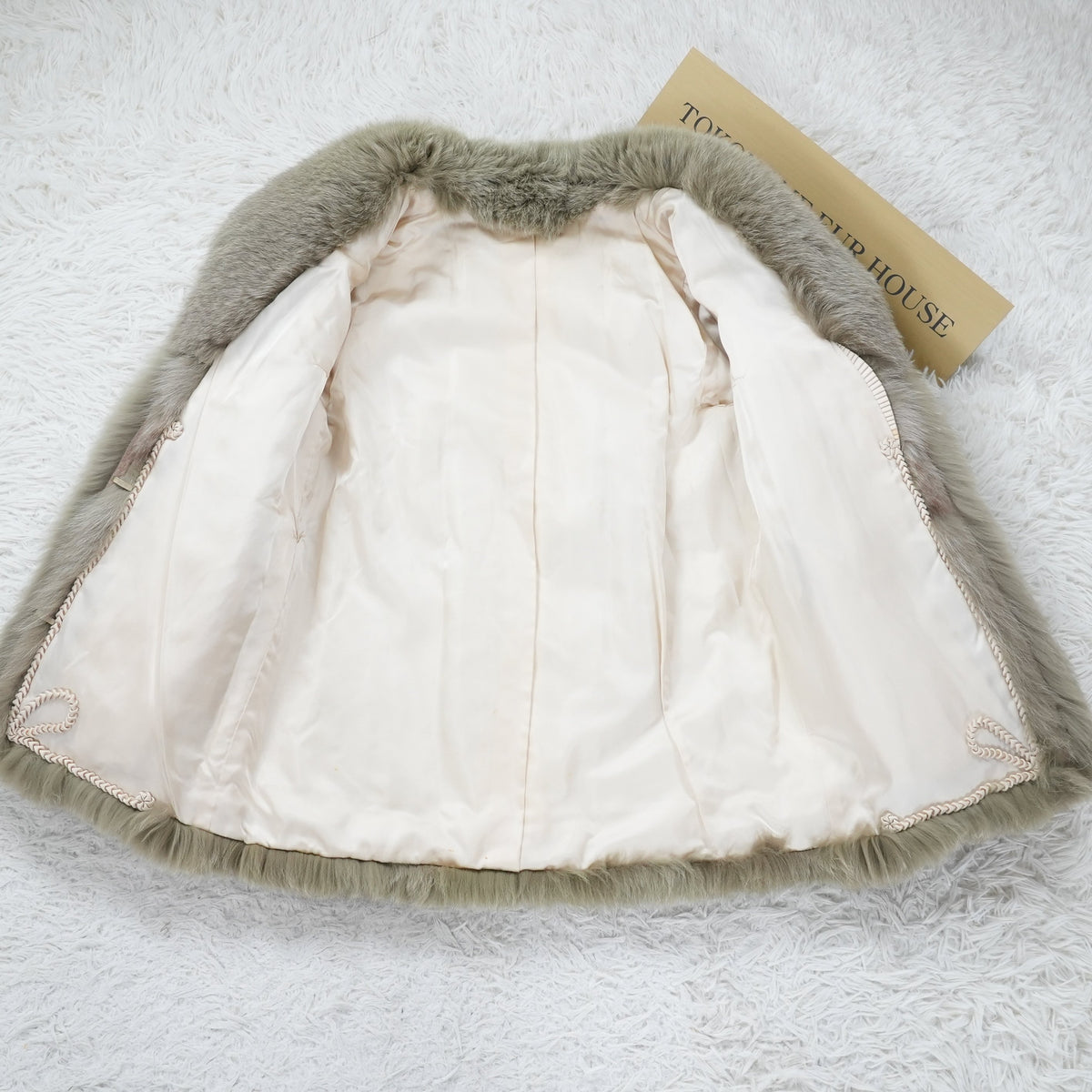 Muted Green Dyed Fox Coat - Genuine Vintage Fur From Japan