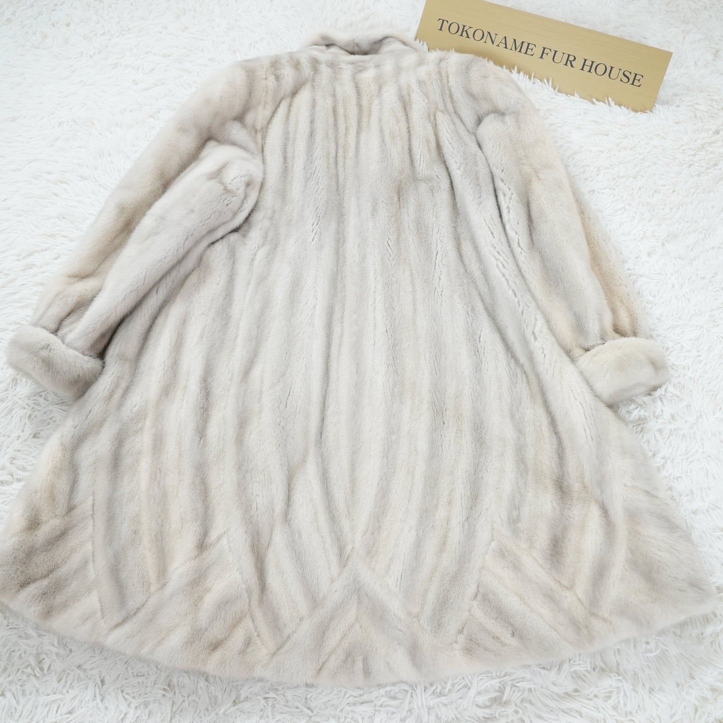 Lavender Mink Coat Patterned Design Roll-up Sleeve - Genuine Vintage Fur From Japan