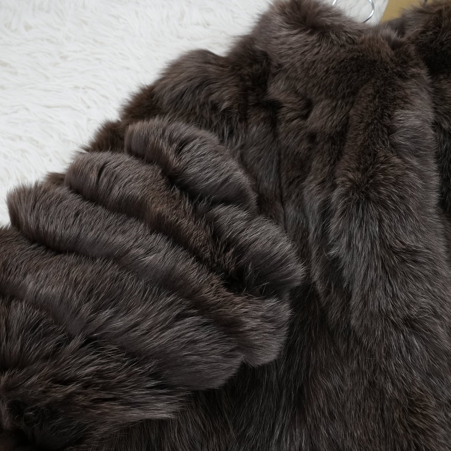 Brown Dyed Fox Fur Coat - Genuine Vintage Fur From Japan