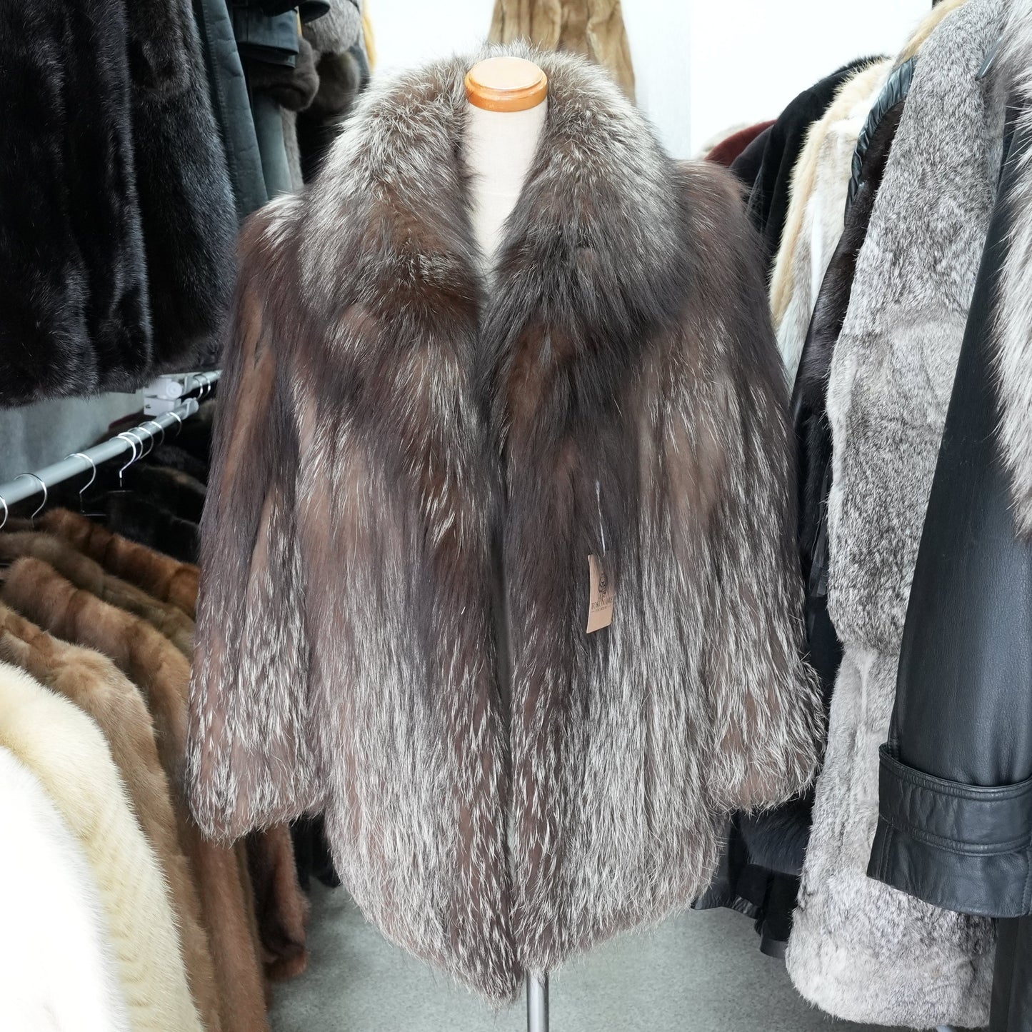 Silver Fox Fur Coat - Genuine Vintage Fur From Japan
