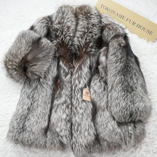 Silver Fox Fur Coat - Genuine Vintage Fur From Japan