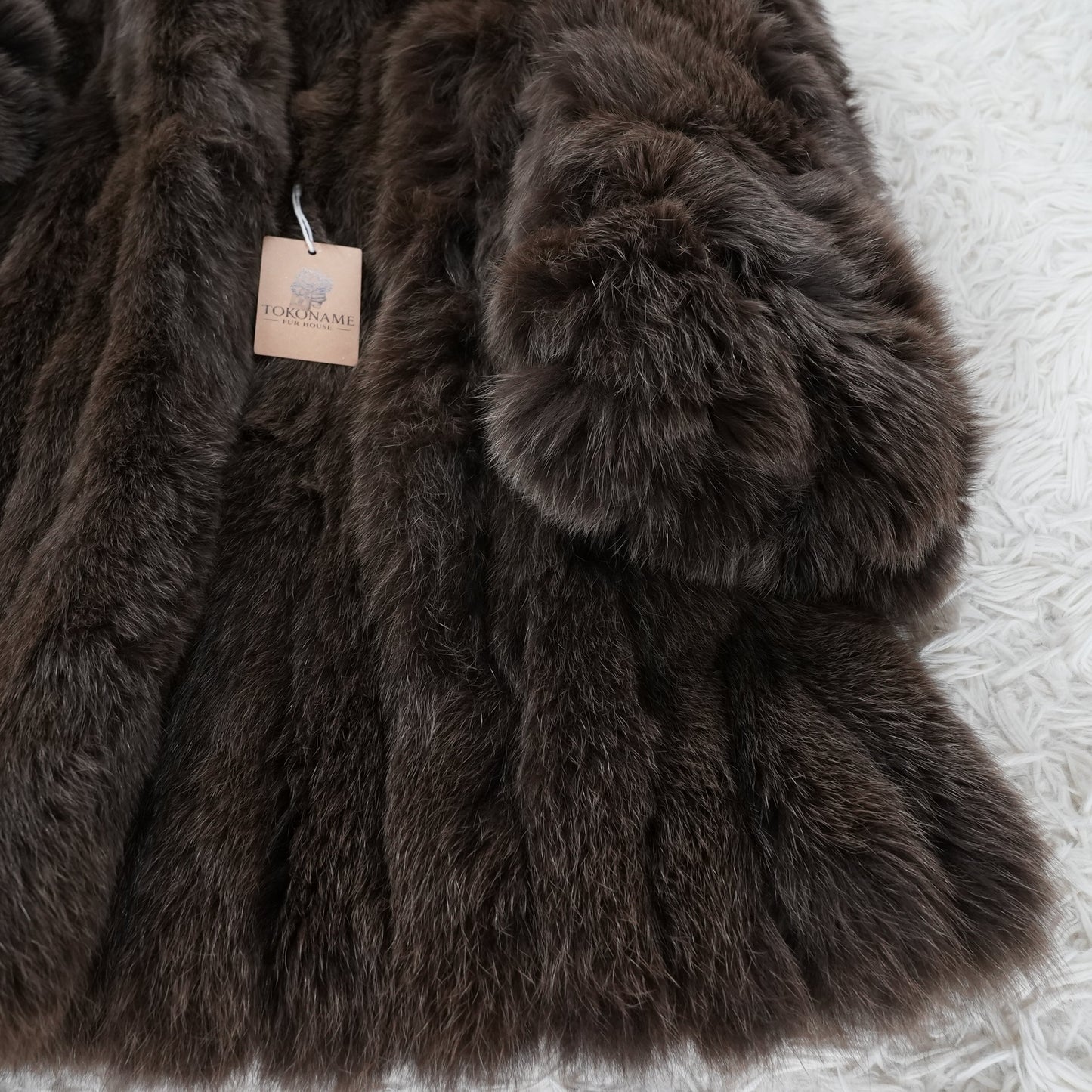 Brown Dyed Fox Fur Coat - Genuine Vintage Fur From Japan