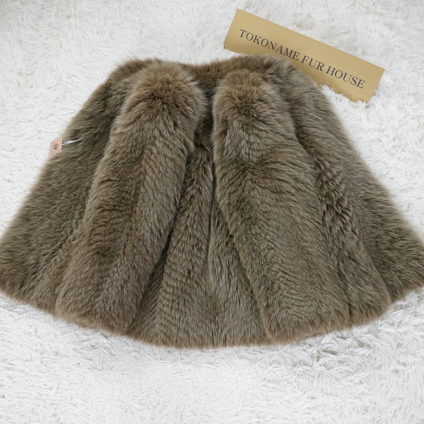 Ash Green Dyed Fox Fur Coat - Genuine Vintage Fur From Japan