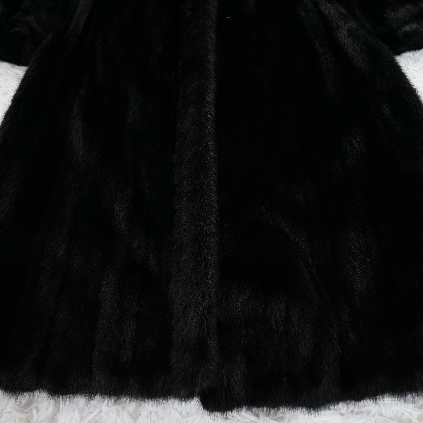 Black Mink Long Coat Soft and Glossy Genuine Vintage Fur Japan