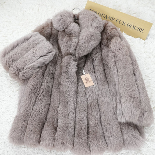 SAGA FOX Mocha Brown Deyd Coat - Genuine Vintage Fur From Japan
