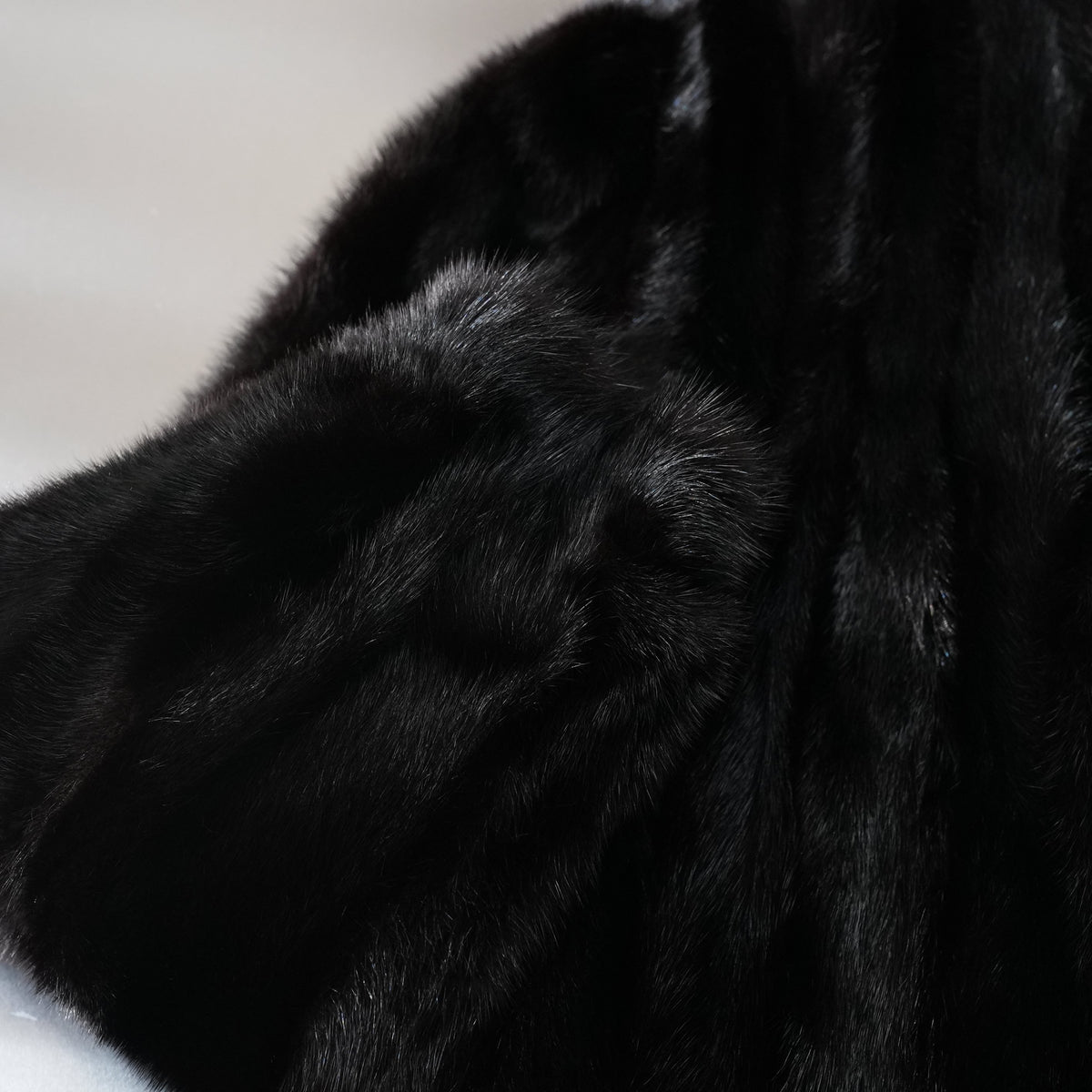 SAGA MINK Fur Long Coat Stripe Design - Genuine Vintage Fur From Japan
