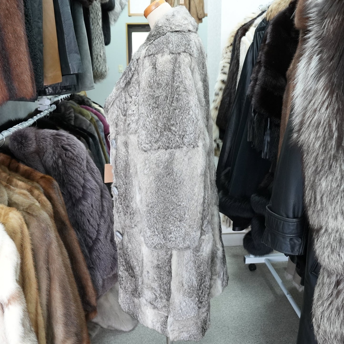Rabbit Fur Long Coat -  Genuine Vintage Fur From Japan