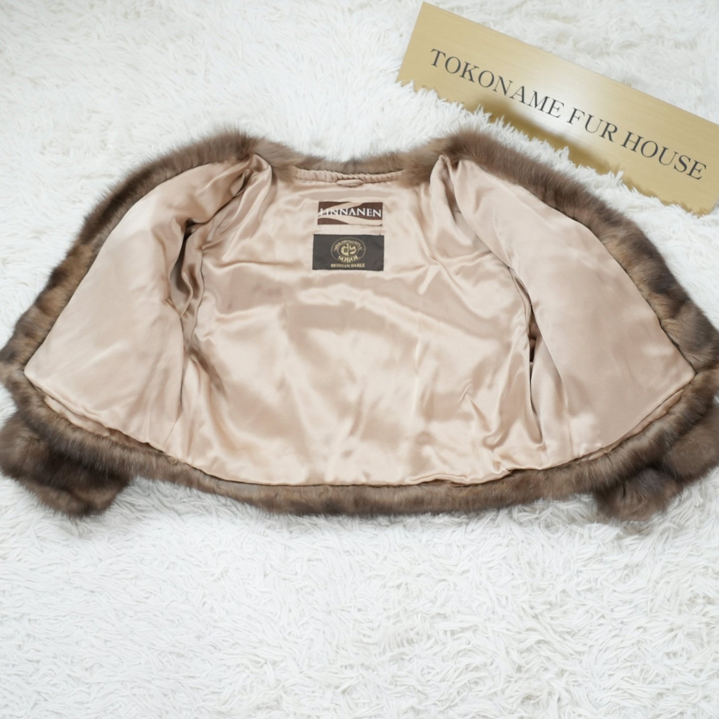 SOBOL Silvery Russian Sable Fur cropd Jacket - Genuine Vintage Fur From Japan