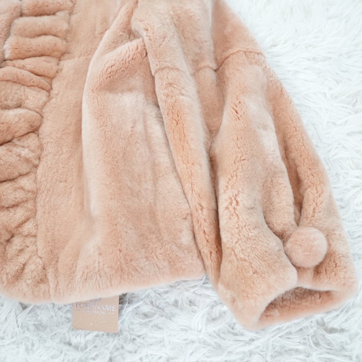 Pink Beige Dyed Nutria Fur crop Jacket - Genuine Vintage Fur From Japan