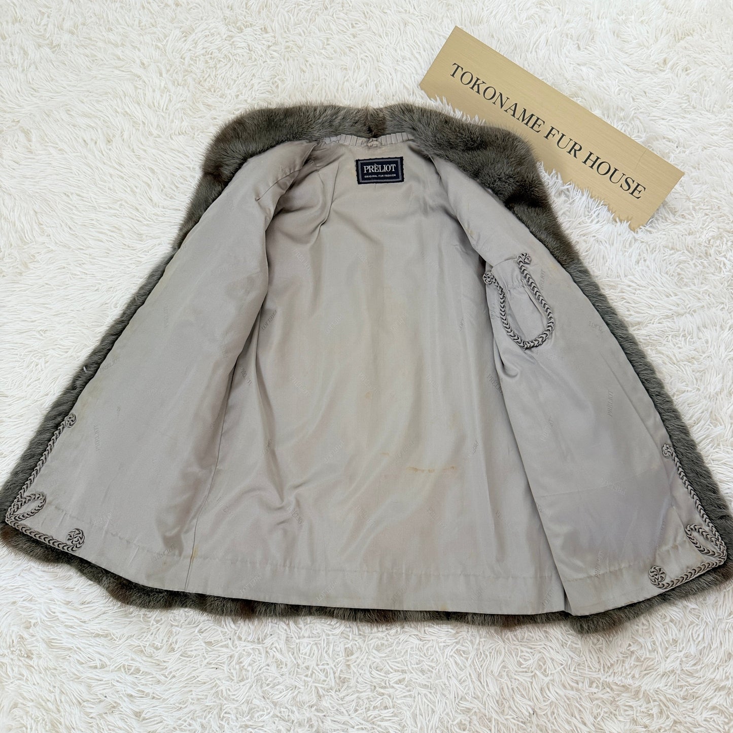 Mink Ash Green Dyed Coat Vintage Fur Japan