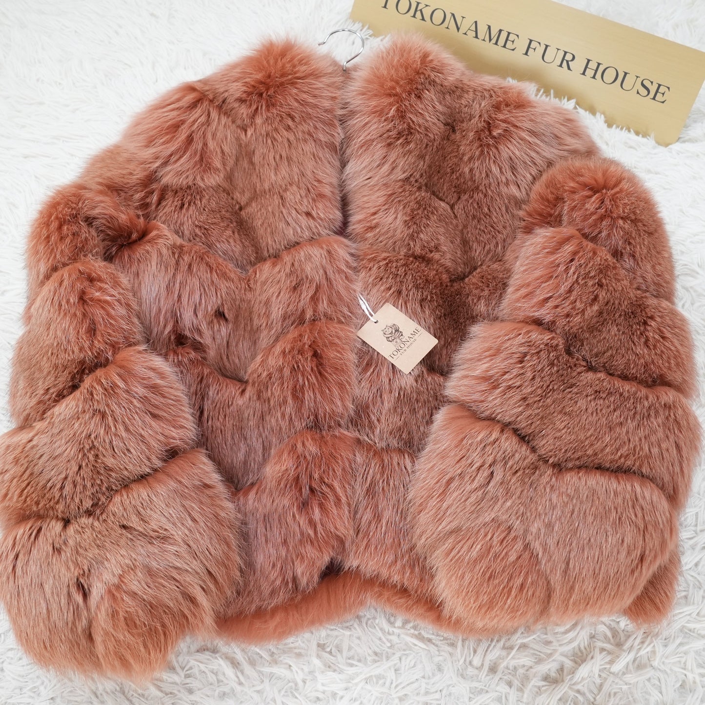 Dull Red Dyed SAGA FOX Fur Coat - Genuine Vintage Fur From Japan