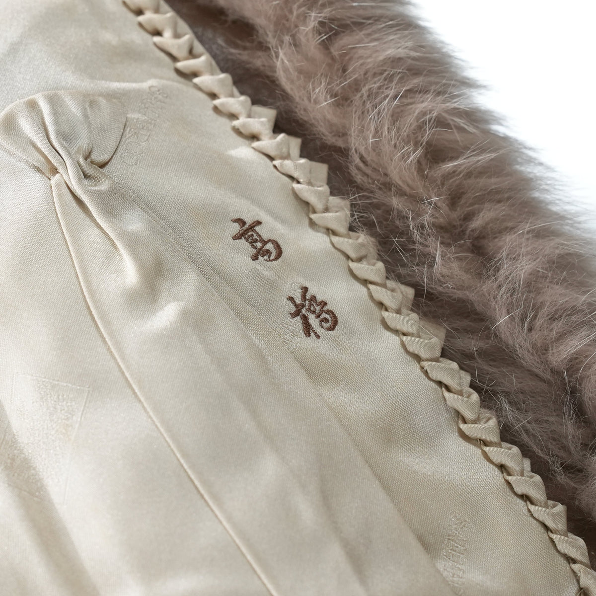 Khaki Brown Dyed Fox Fur Coat - Genuine Vintage Fur From Japan