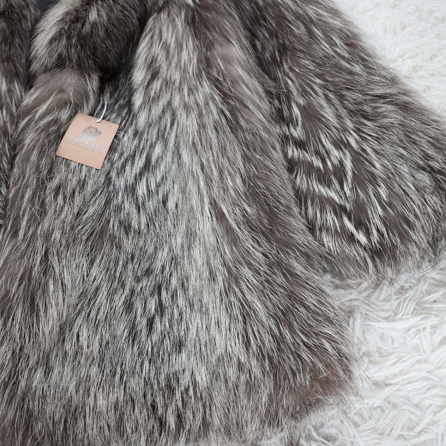 Silver Fox Fur Coat - Genuine Vintage Fur From Japan