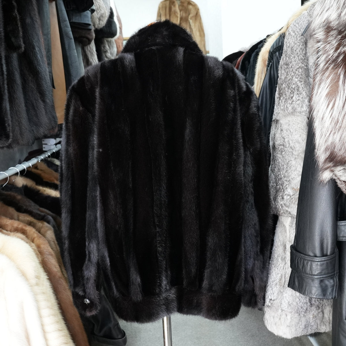 Dark Mink Zip Up Jacket - Genuine Vintage Fur From Japan