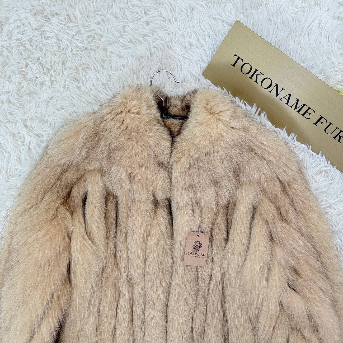 Pink Beige Dye Fox Coat - SAGA FOX Genuine Vintage Fur Japan
