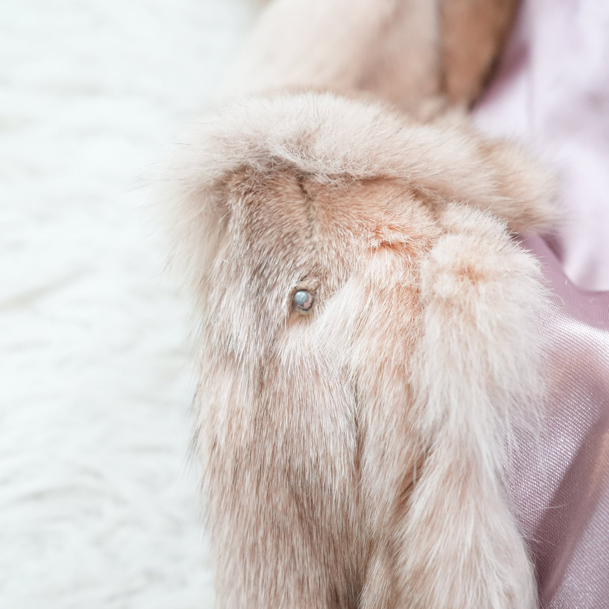 Pink Dyed Fox Fur Jacket - Genuine Vintage Fur From Japan