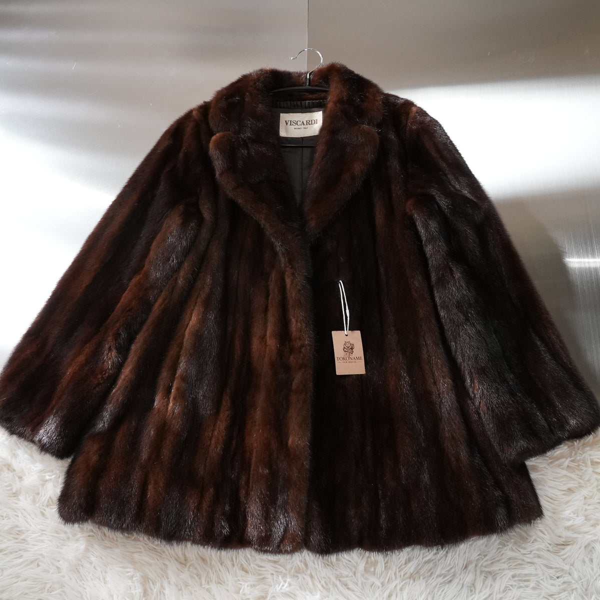 VISCARDI Mahogany Mink Fur Coat heavily - Genuine Vintage Fur From Japan