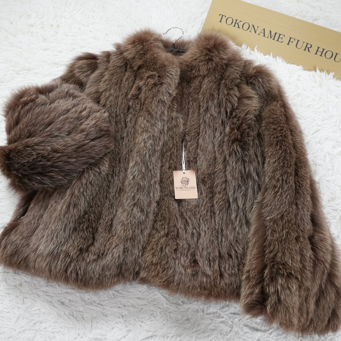 Brown Dyed Fox Fur crop Jacket - Genuine Vintage Fur From Japan