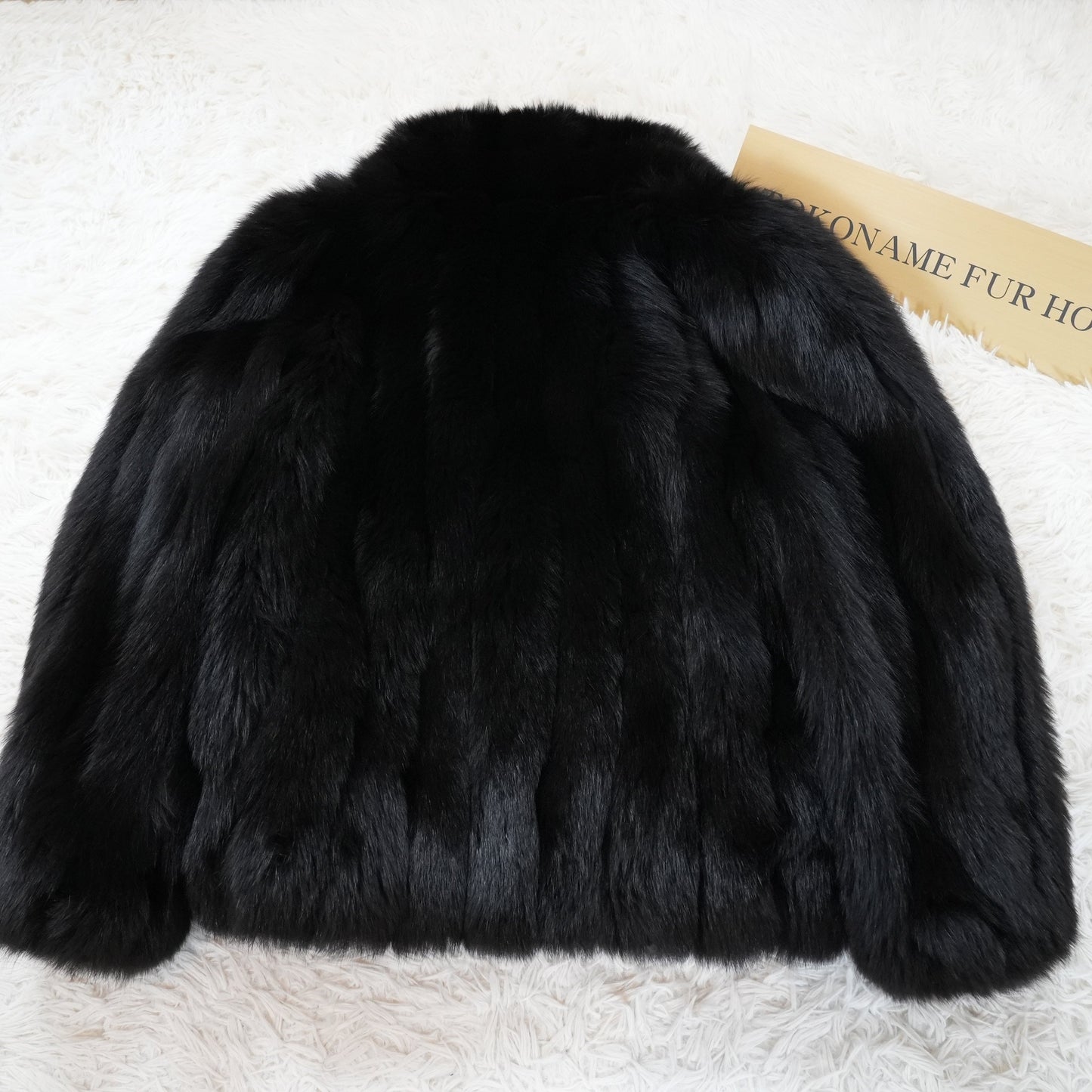 Black Dyed Fox Coat SAGA FOX - Genuine Vintage Fur From Japan