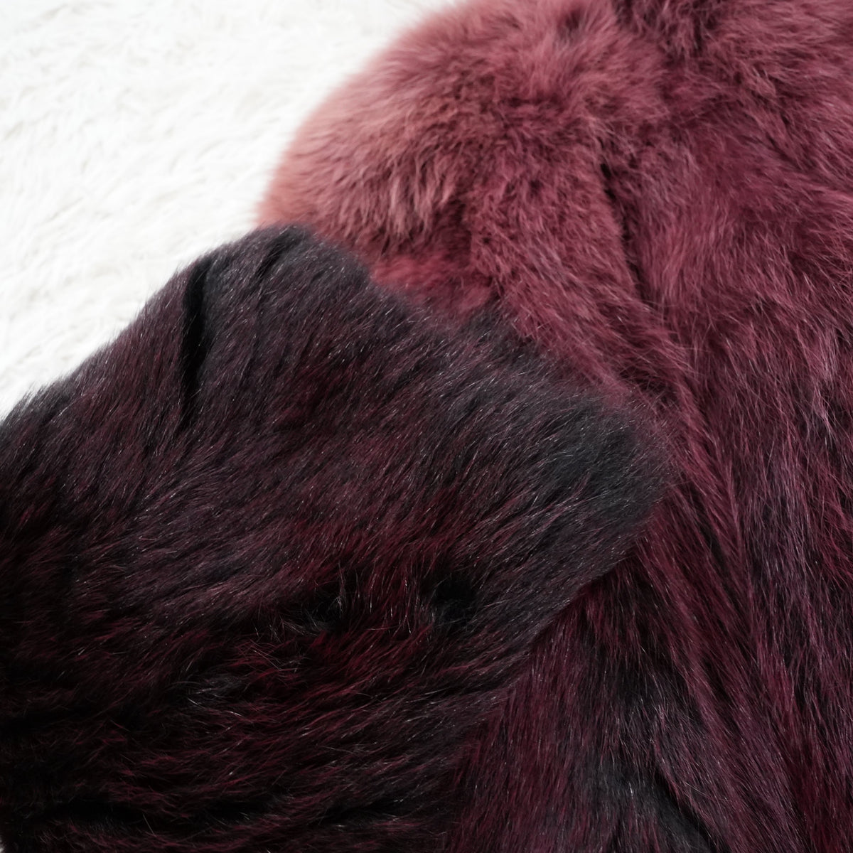 Gradient Dyed Design Fur Coat - Genuine Vintage Fur From Japan