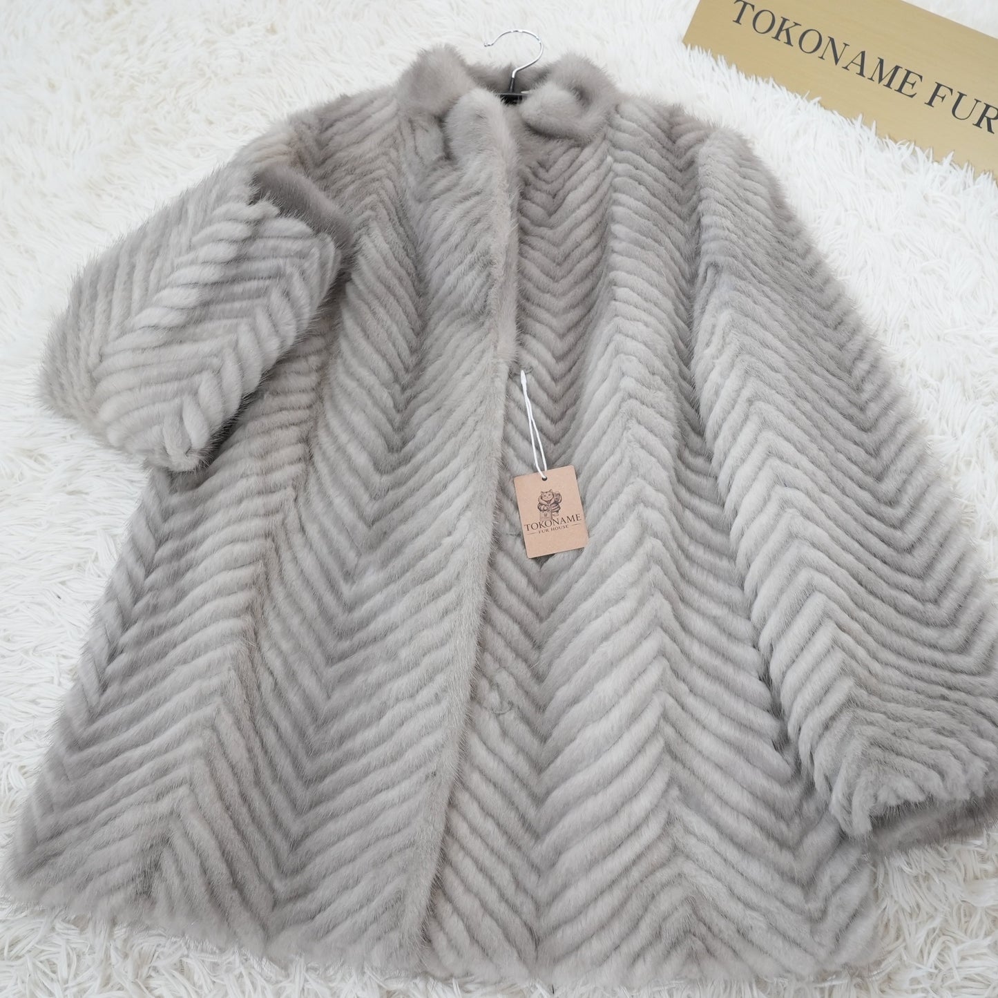 Sapphire Mink Jacket ZigZag Cutting Genuine Vintage Fur Japan