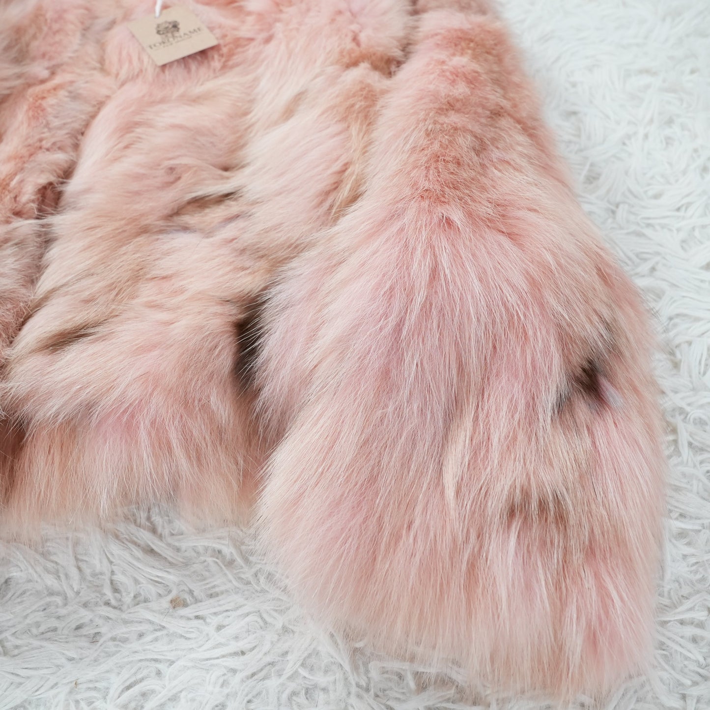Pink Dyed Fox Fur Jacket - Genuine Vintage Fur From Japan