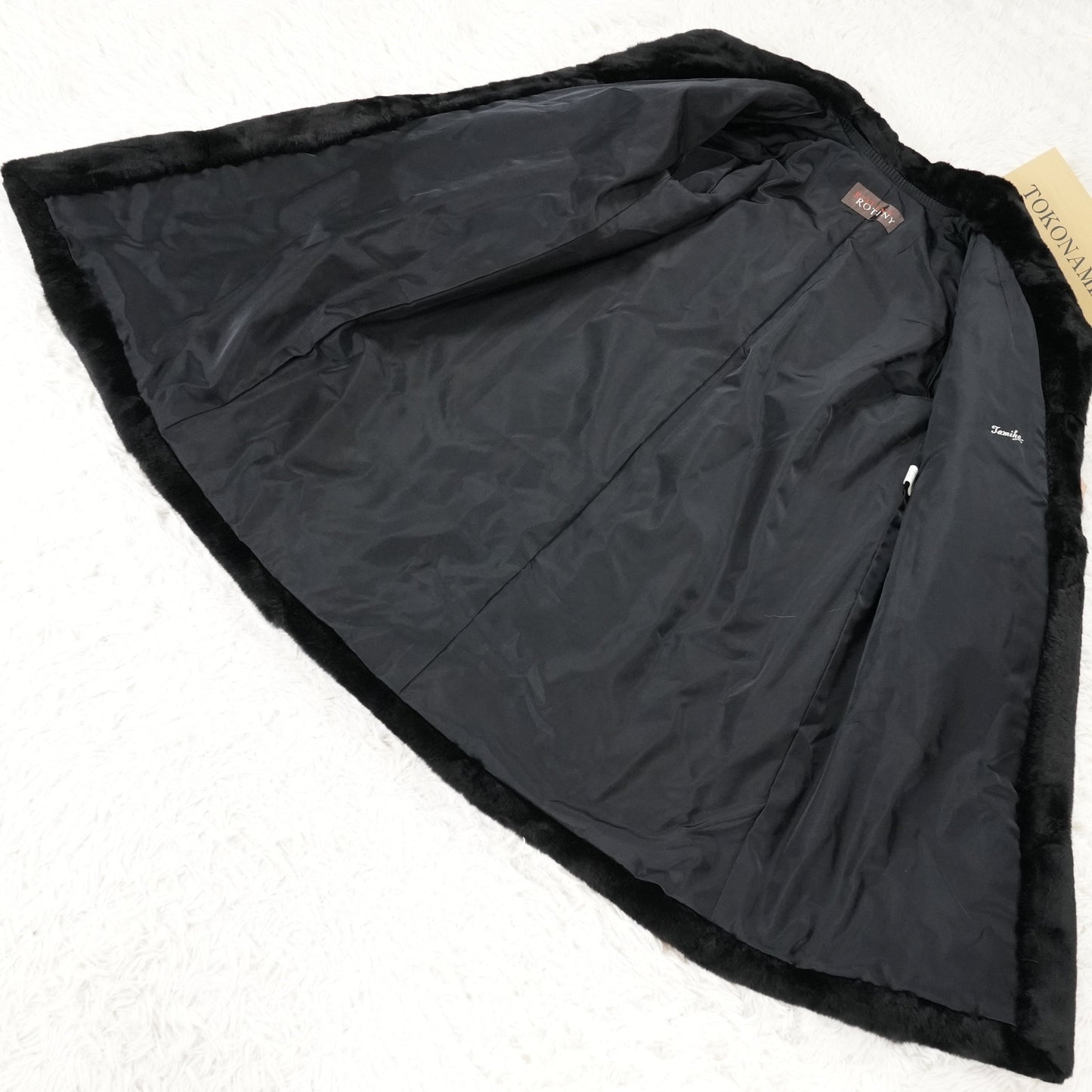 Nutria Fur Black Long Coat - Genuine Vintage Fur From Japan
