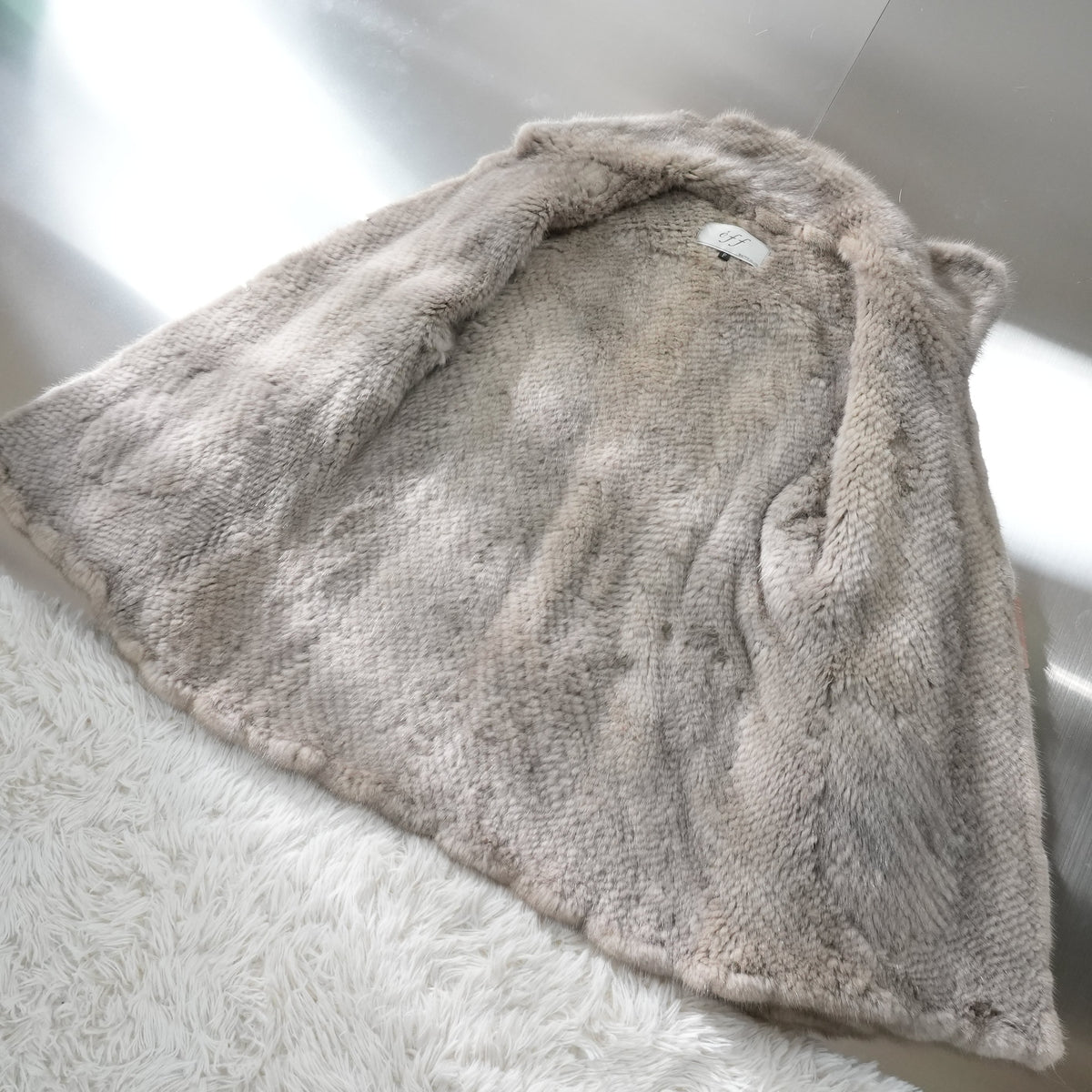 Sapphire Mink Fur yarn Jacket eff - Genuine Vintage Fur From Japan
