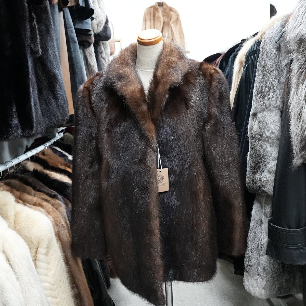 Dark Mink Fur Jacket - Genuine Vintage Fur From Japan