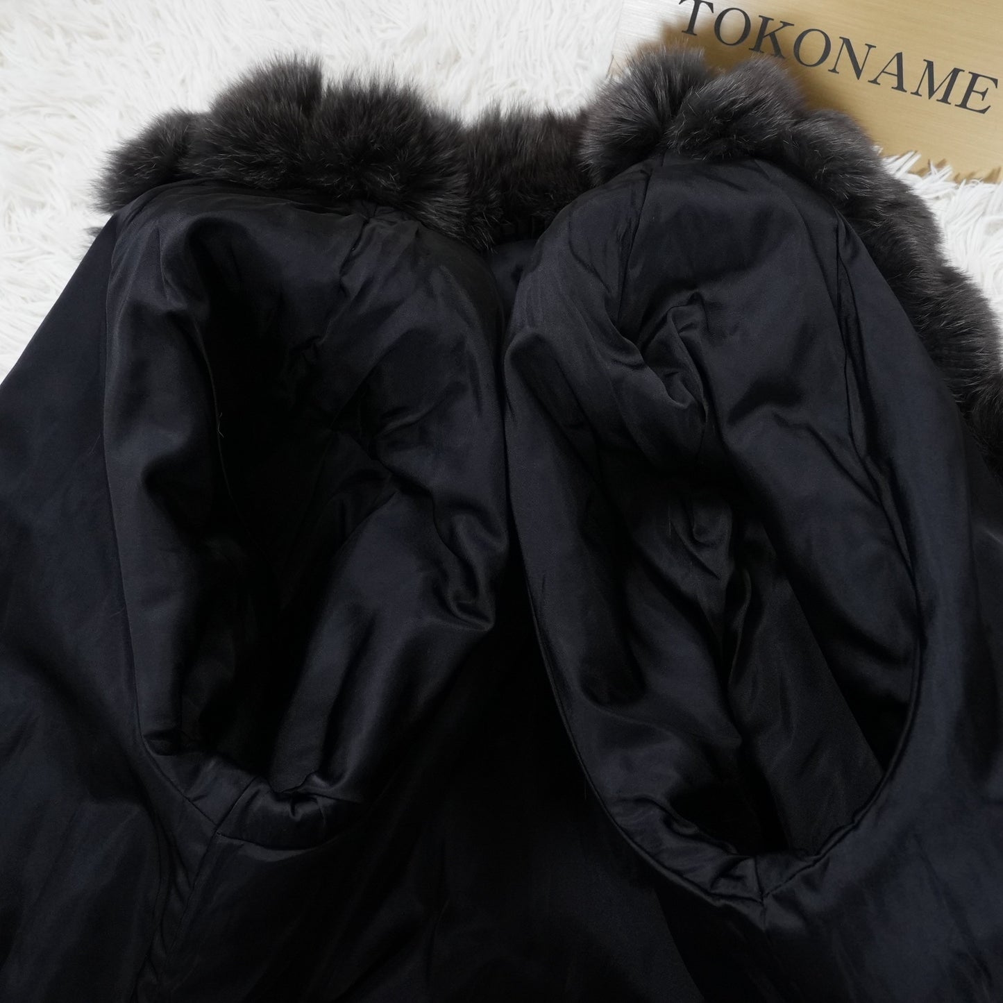 Gray Dyed Fox Fur Coat DU BAINS - Genuine Vintage Fur From Japan