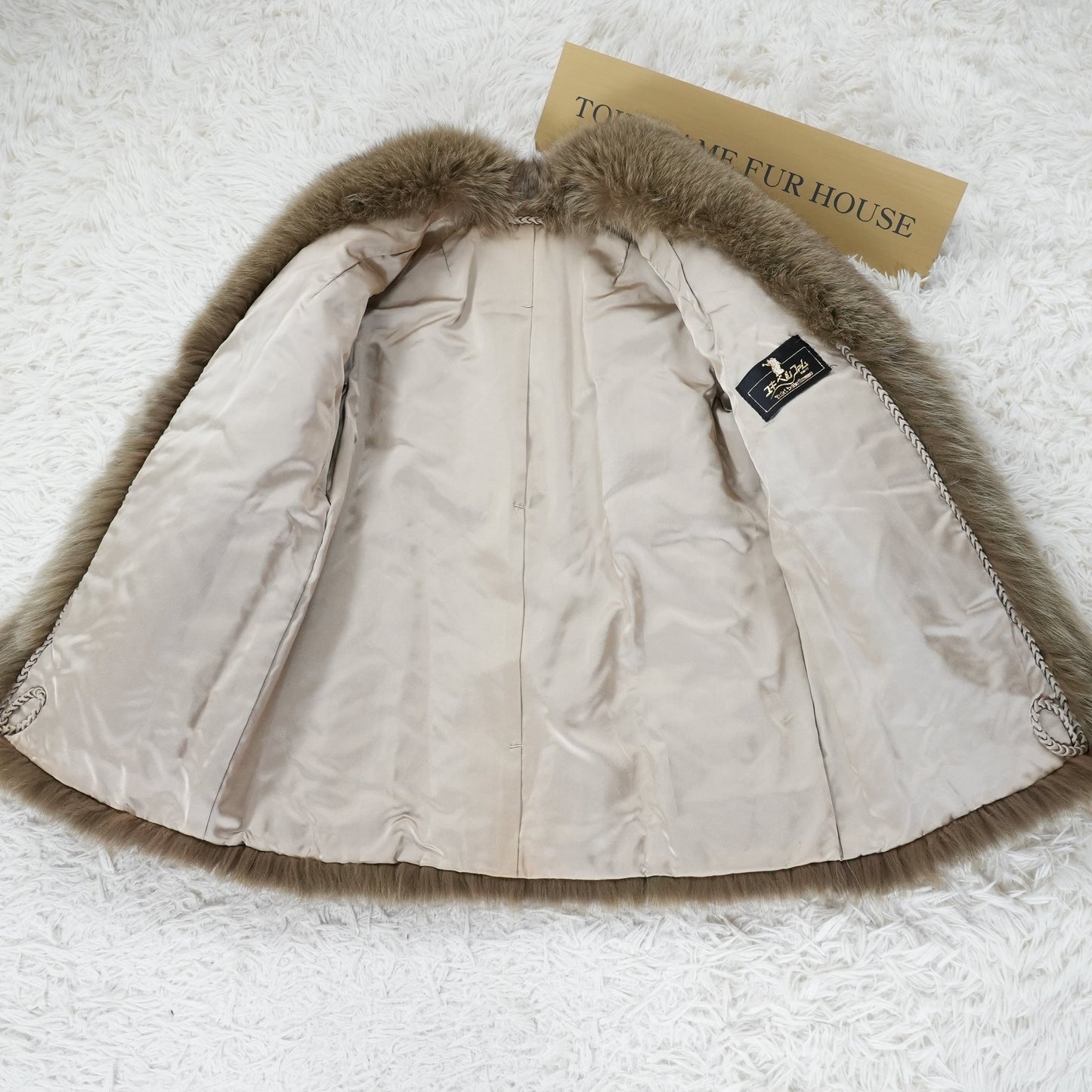 Ash Green Dyed Fox Fur Coat - Genuine Vintage Fur From Japan