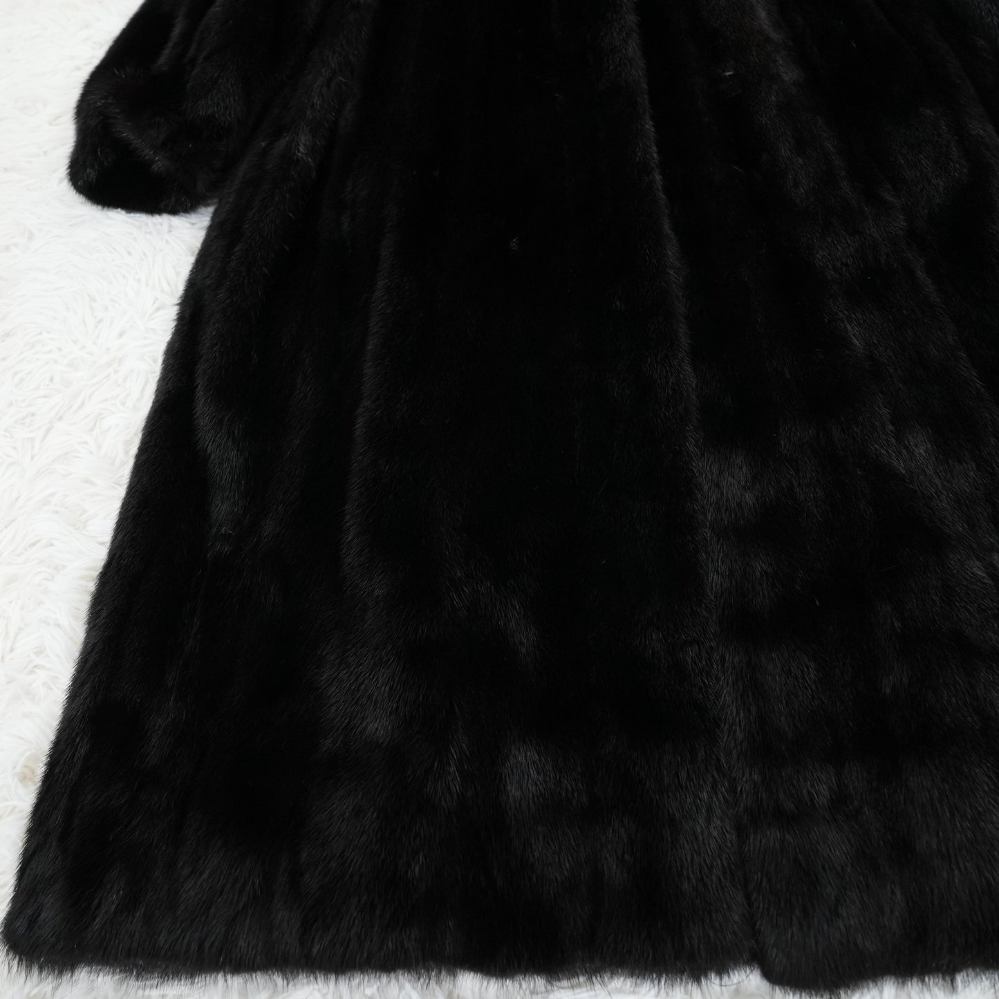 Dark Mink Long Coat Soft and Grossy SAGA MINK Genuine Vintage Fur Japan