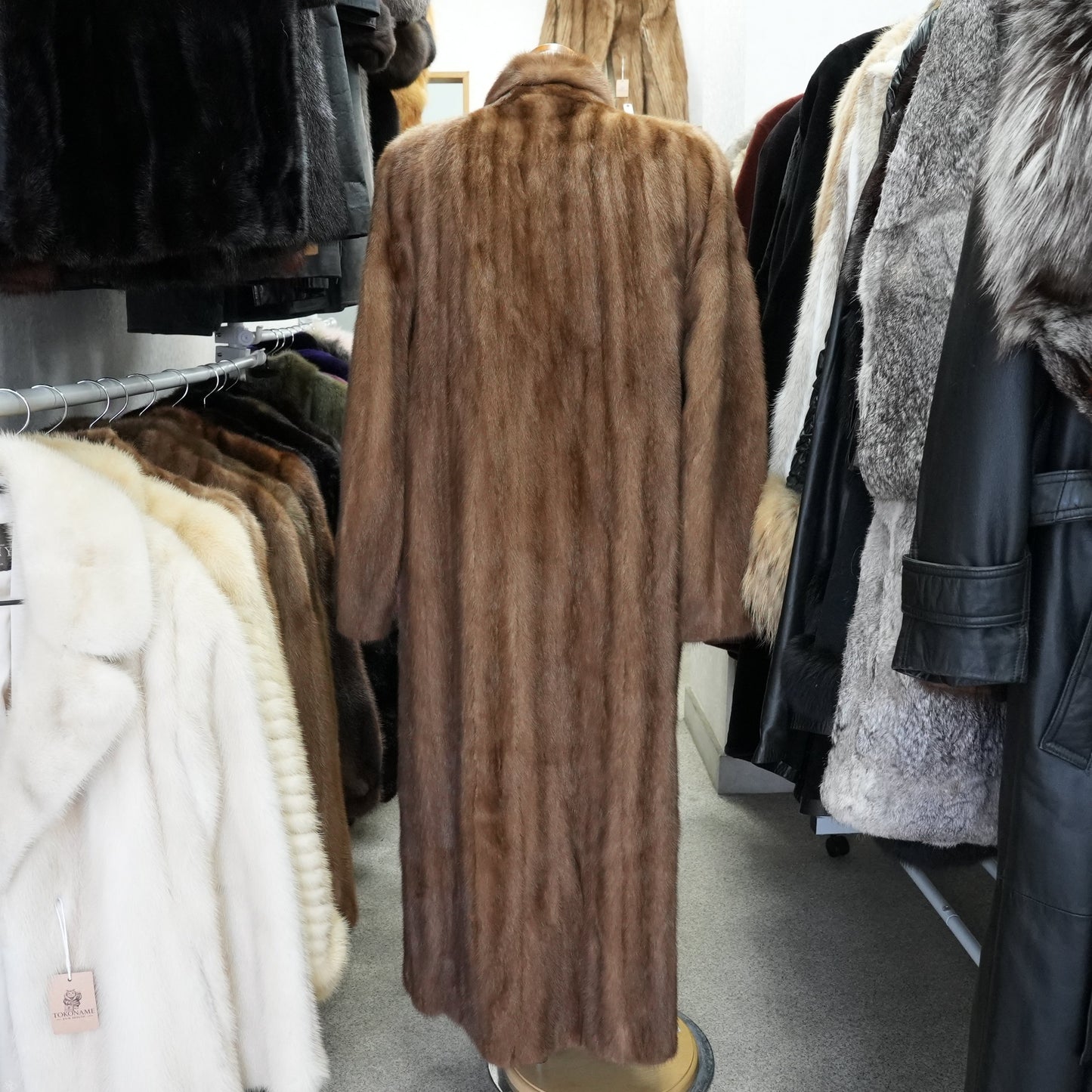 Demi Buff Mink Very Long Coat maxi length SAGA MINK - Genuine Vintage Fur From Japan