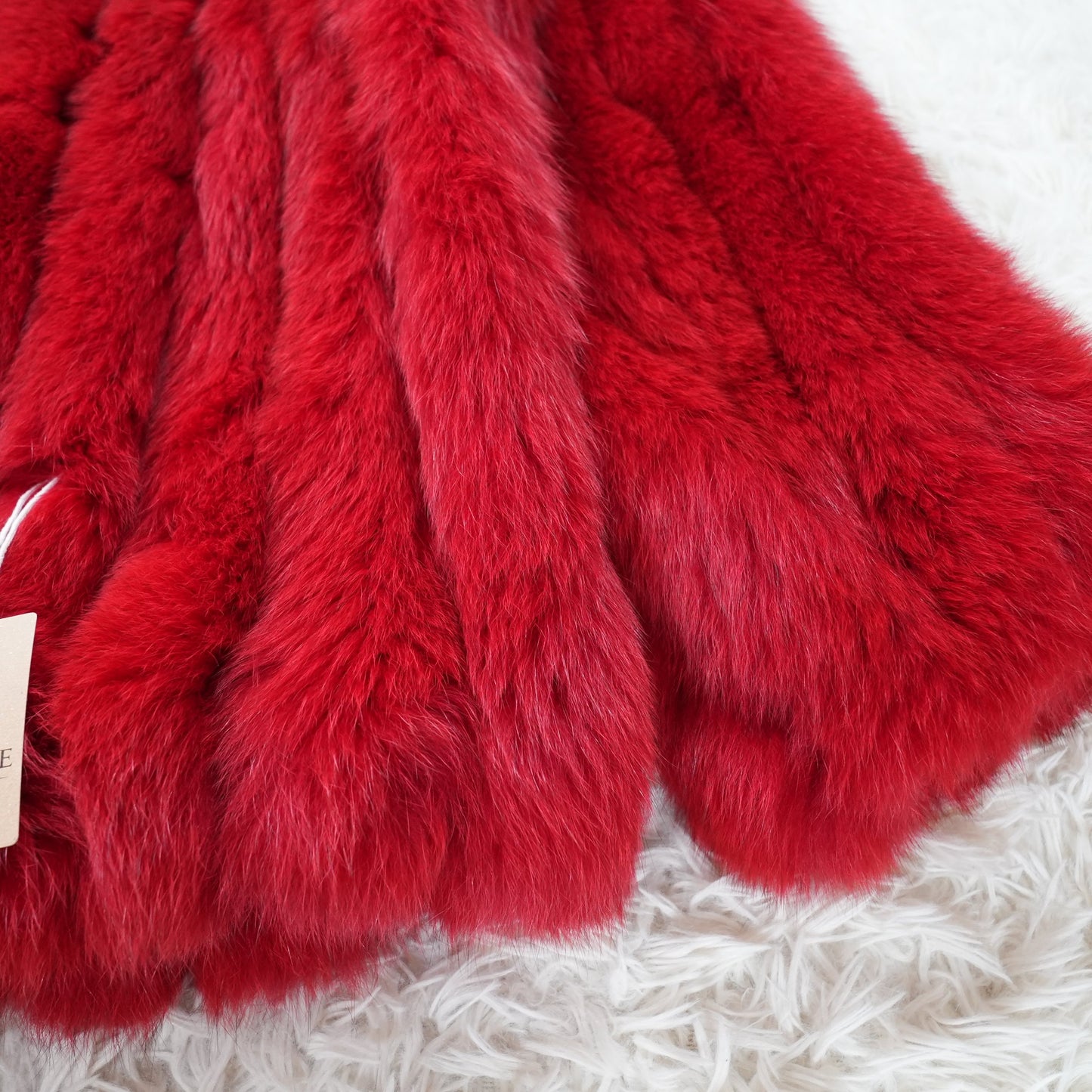 Red Dyed Fox Fur Coat - Genuine Vintage Fur From Japan
