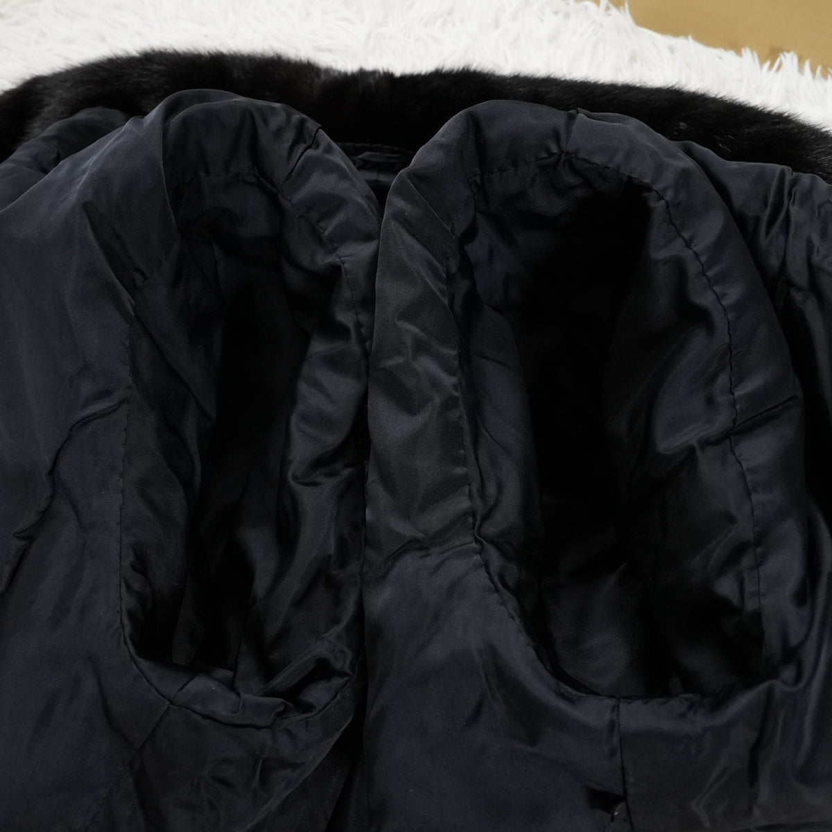 Dark Mink Big collar crop Jacket - Genuine Vintage Fur From Japan