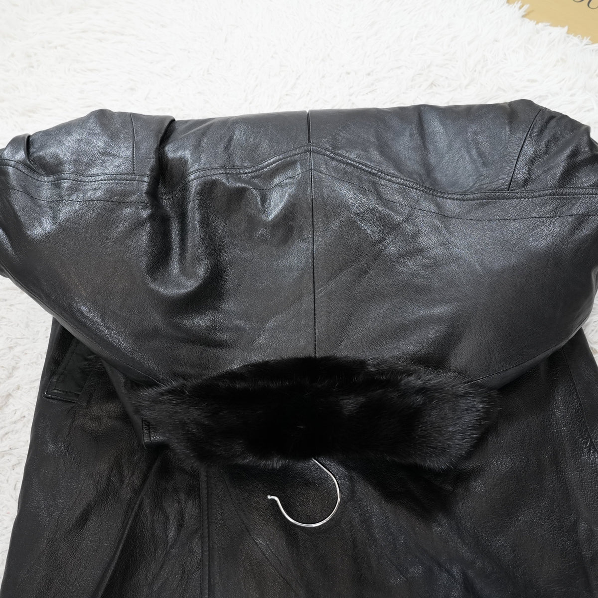 Men Reversible Mink and Lamb Leather Coat - Genuine Vintage Fur From Japan