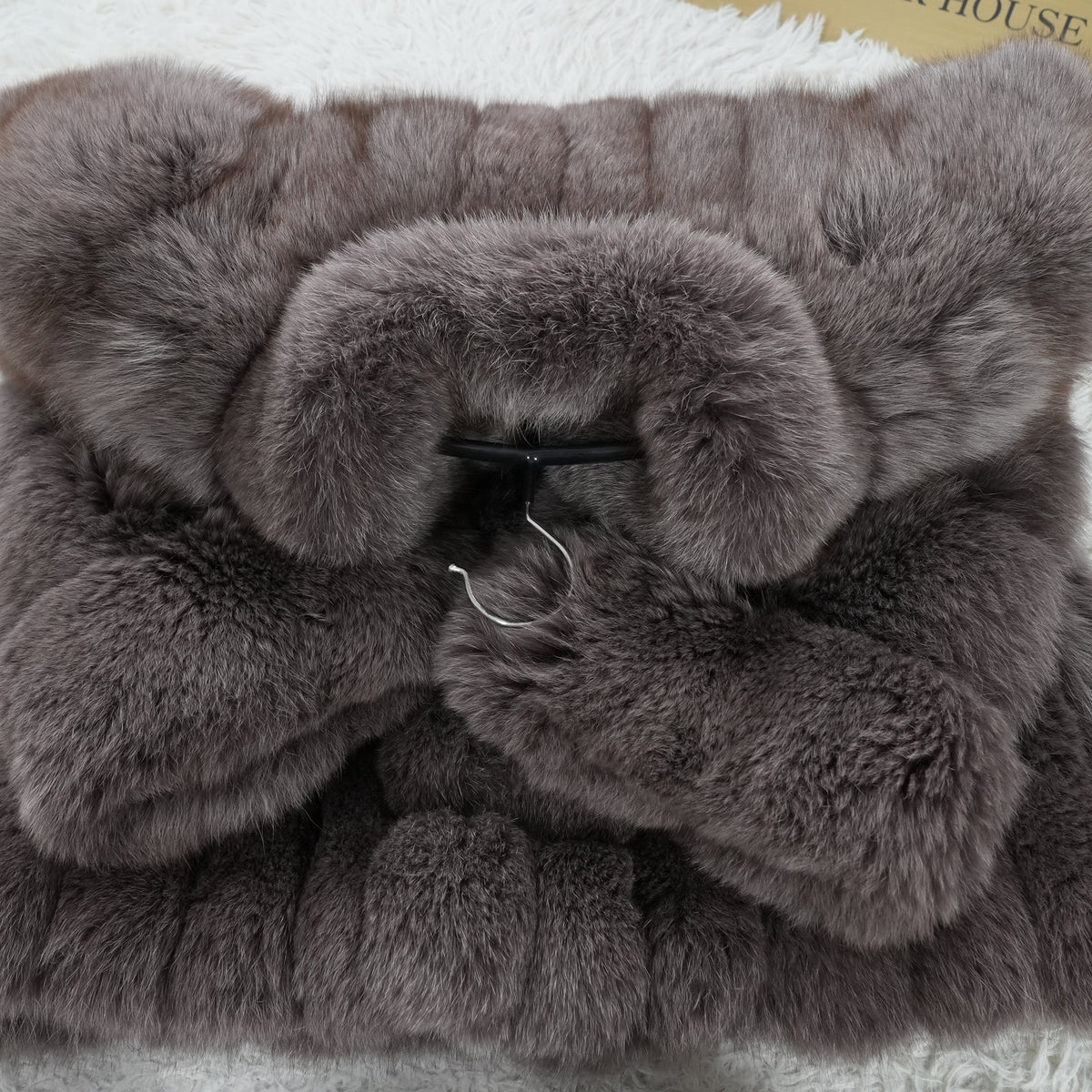 Muted Plum Gray Dyed SAGA FOX Coat Soft and Fluffy - Genuine Vintage Fur From Japan