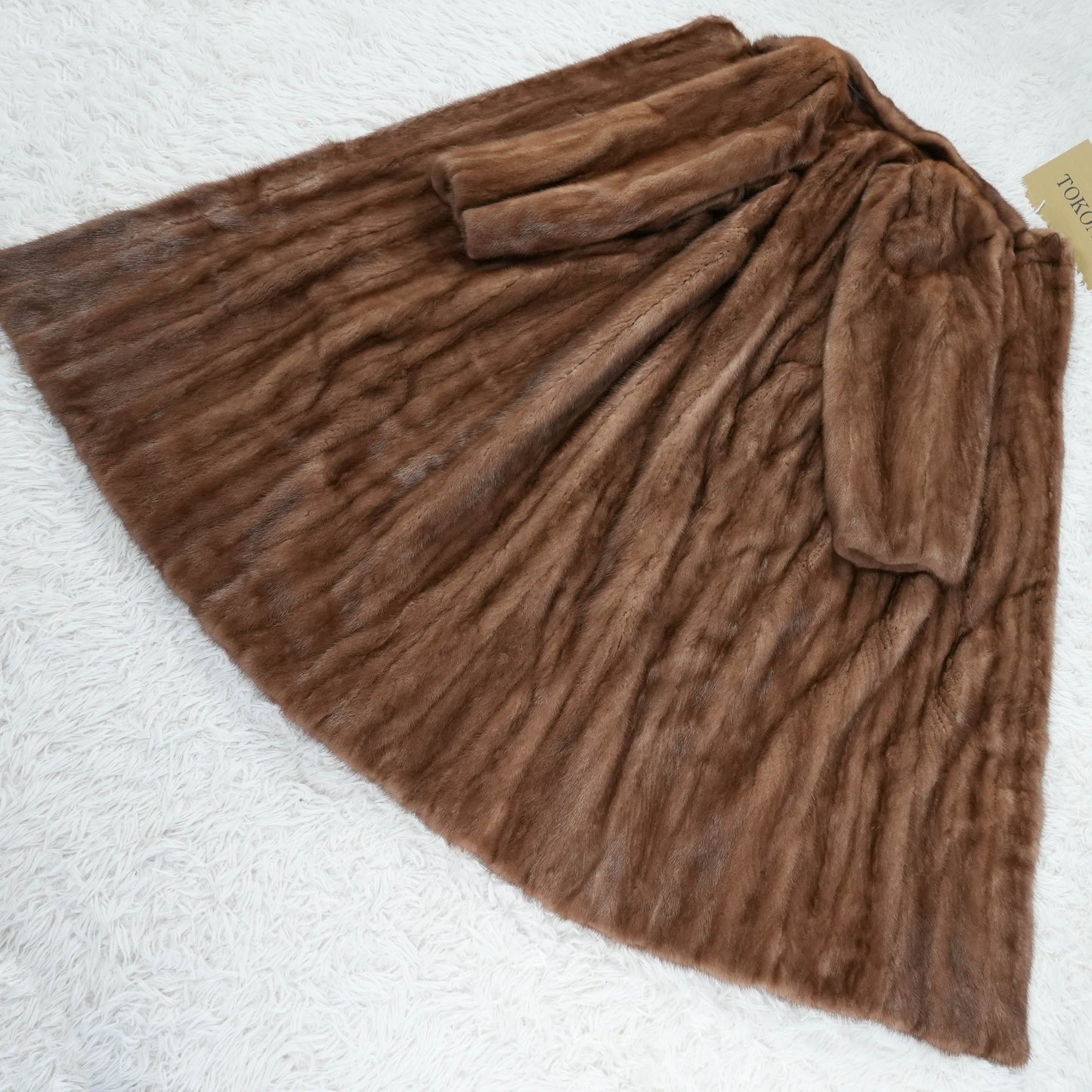 Demi Buff Mink Very Long Coat maxi length SAGA MINK - Genuine Vintage Fur From Japan