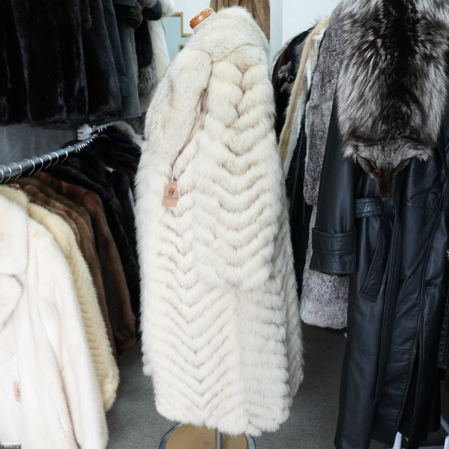 Blue Fox Long Coat - Genuine Vintage Fur From Japan